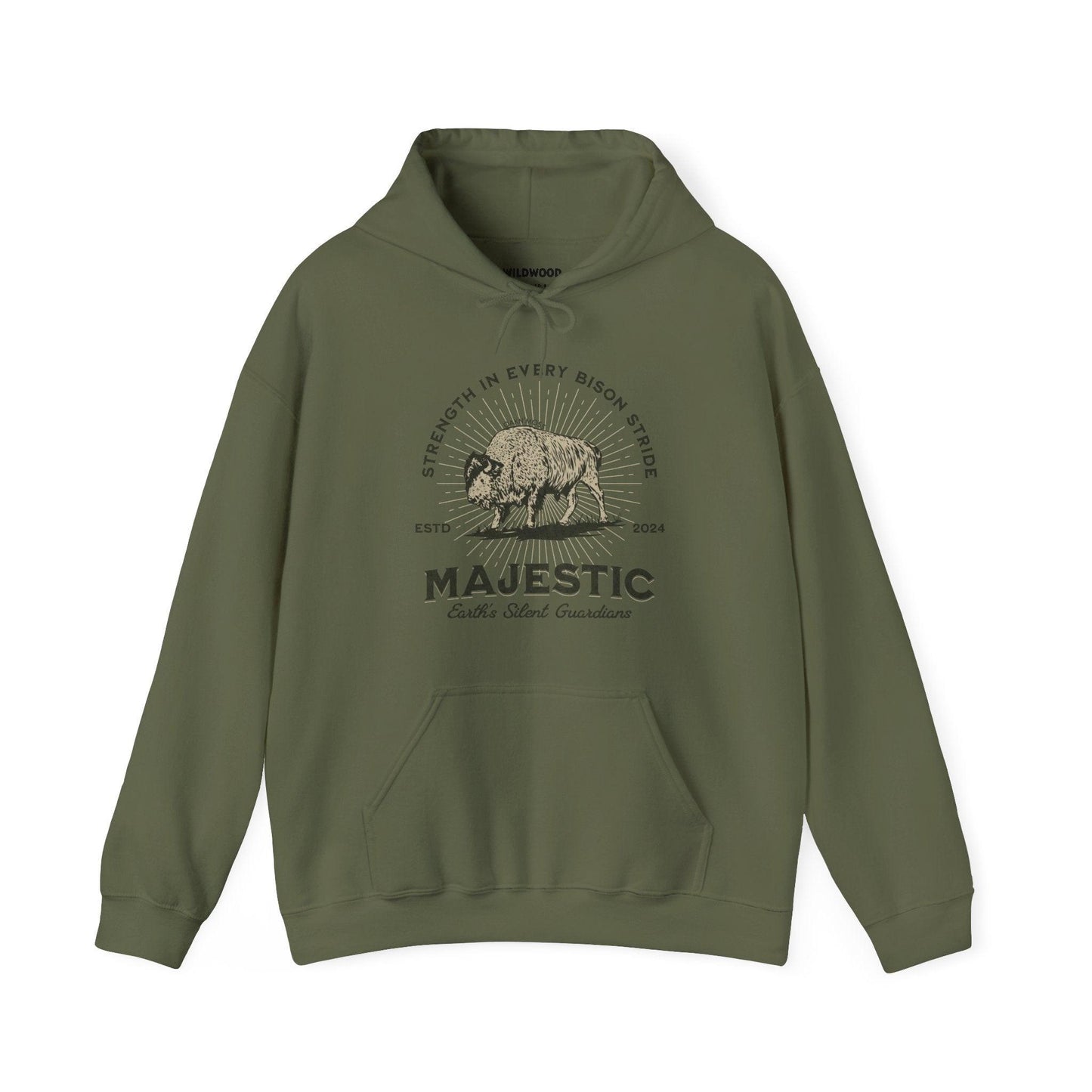 Men Hoodie Military Green Majestic Front