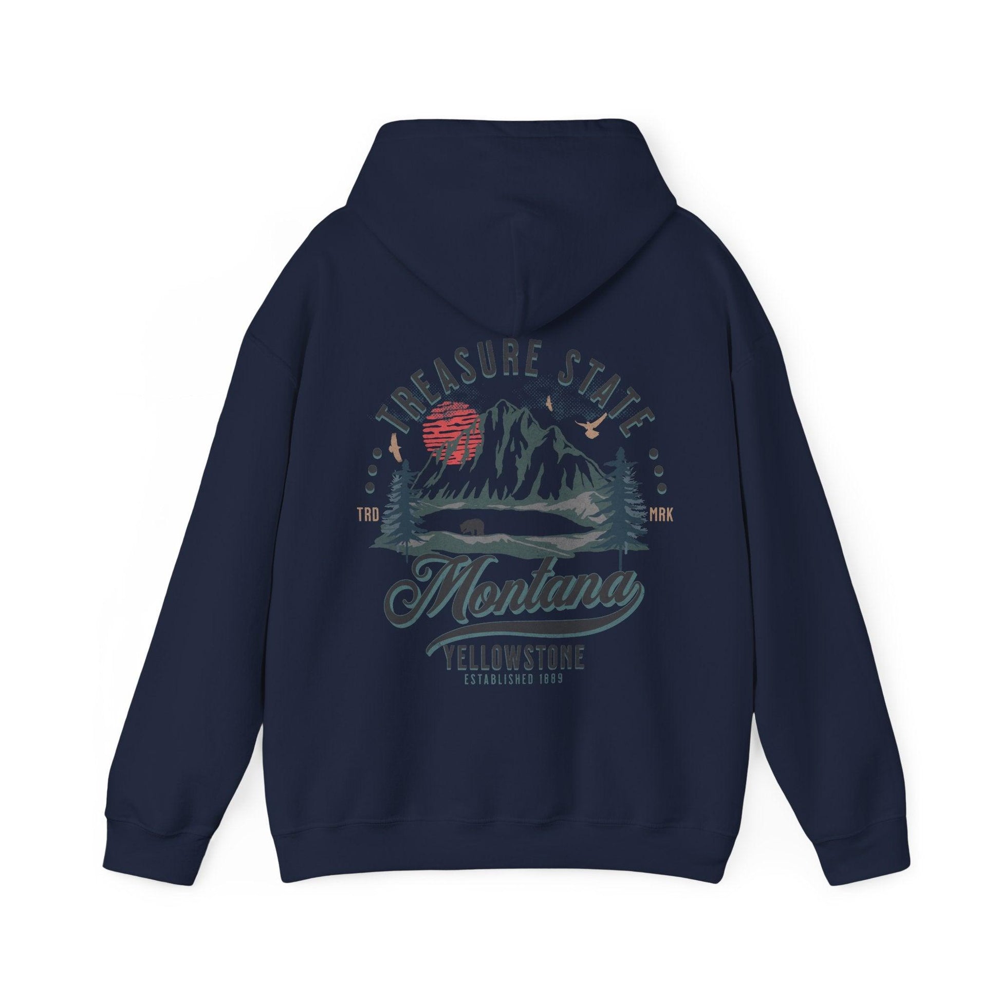 Montana Yellowstone Hoodie Men Navy Winter