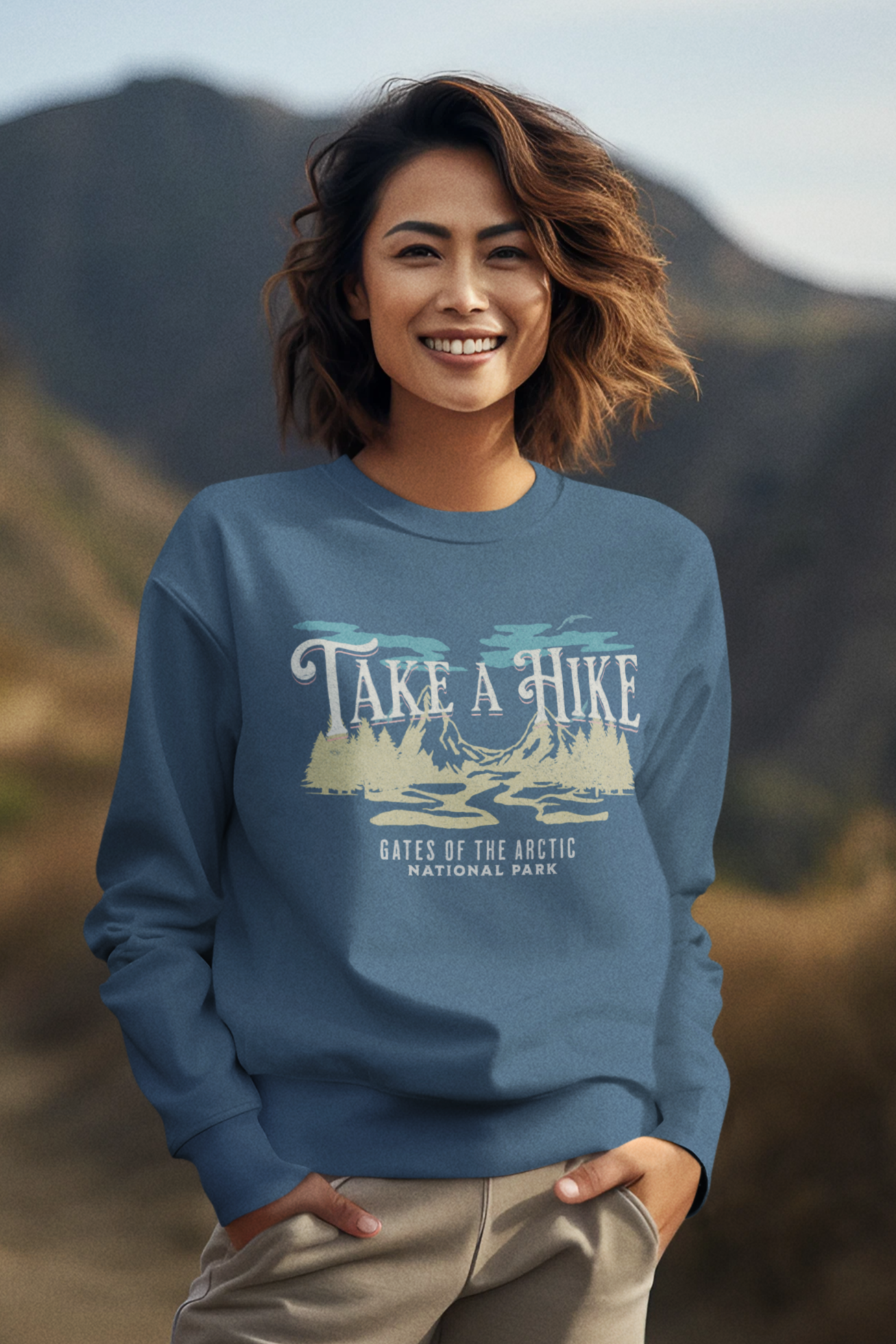 Hike Hiking Sweatshirt Women Blue