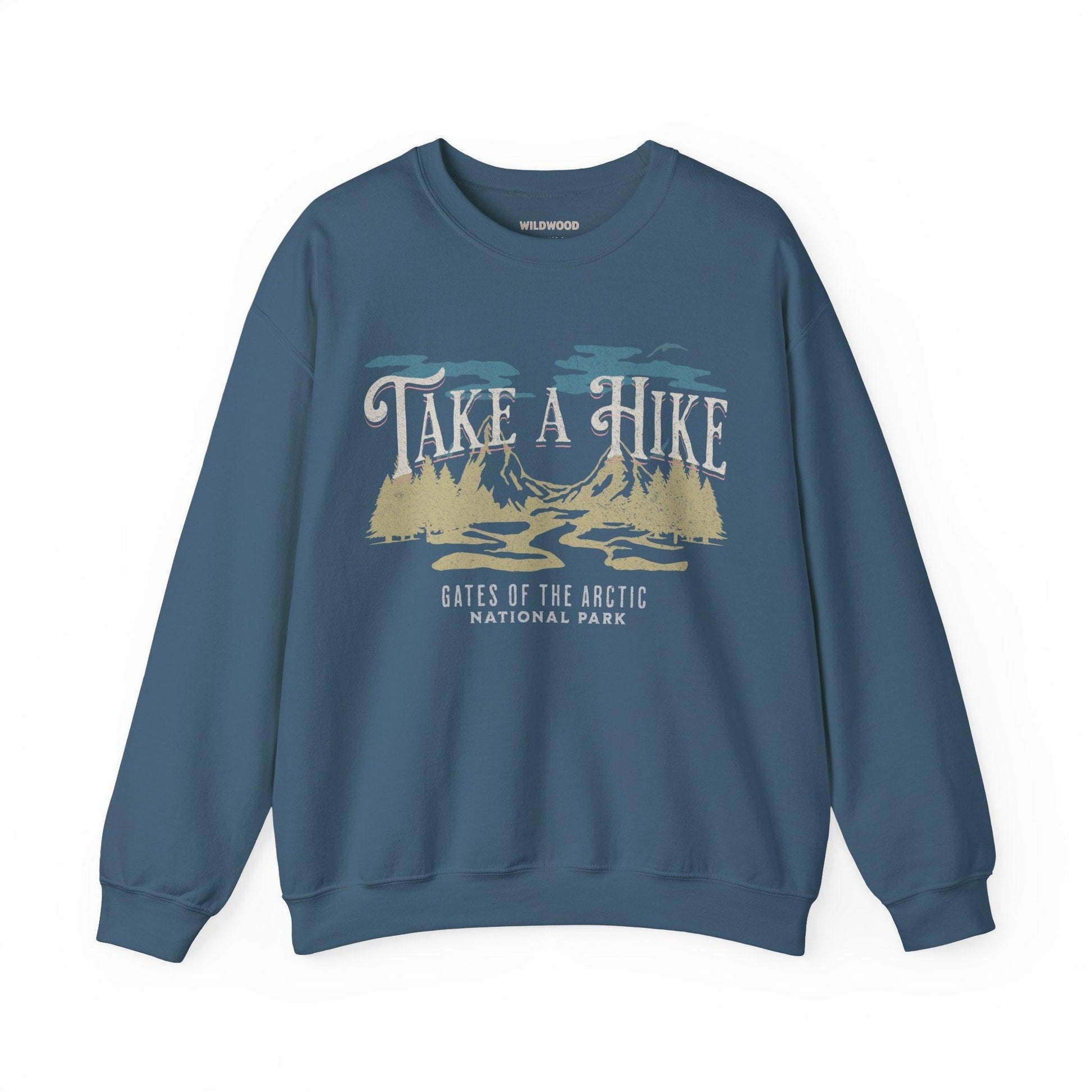 Women Sweatshirt Blue Hike Hiking Front 