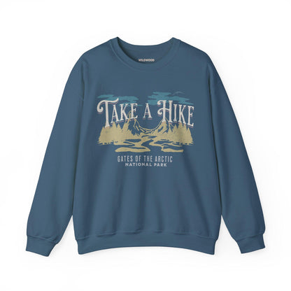 Women Sweatshirt Blue Hike Hiking Front 