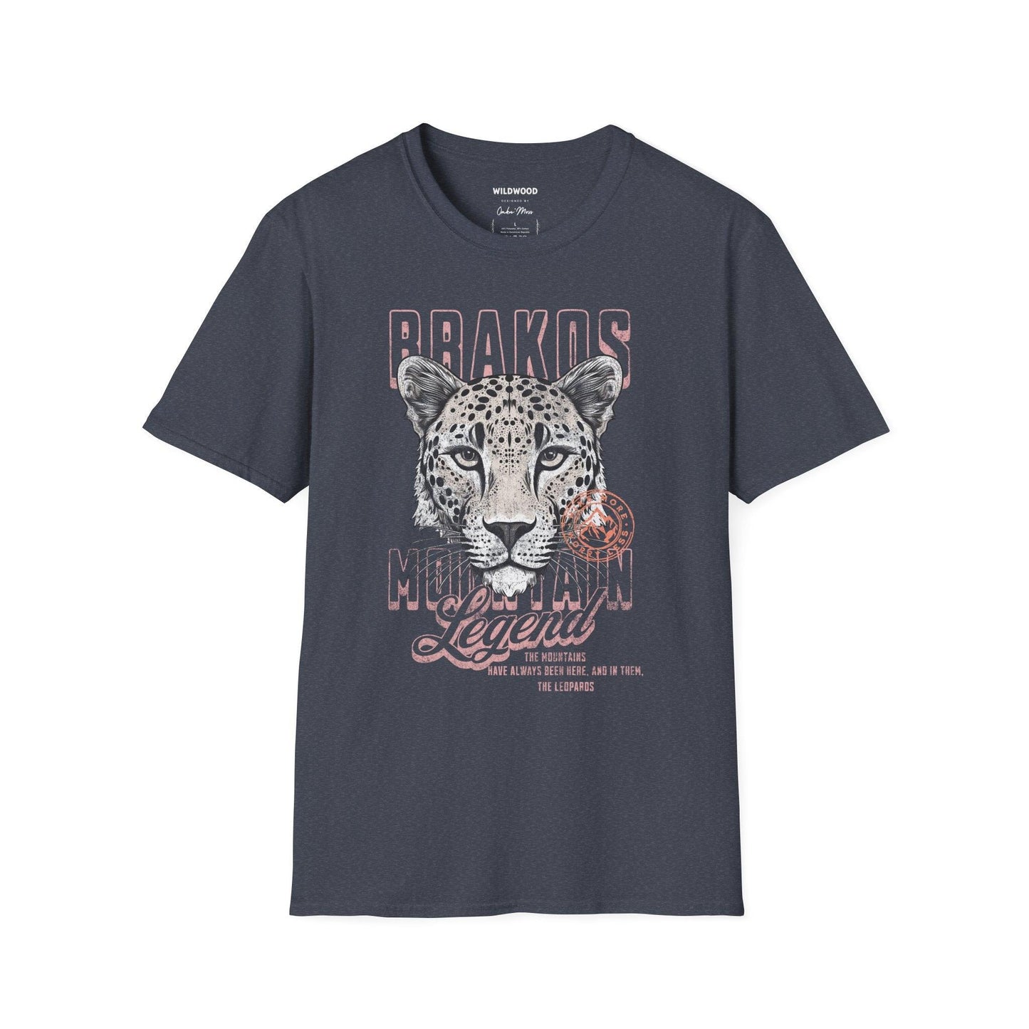 Men T-Shirt Heather Navy Brakos Cheetah