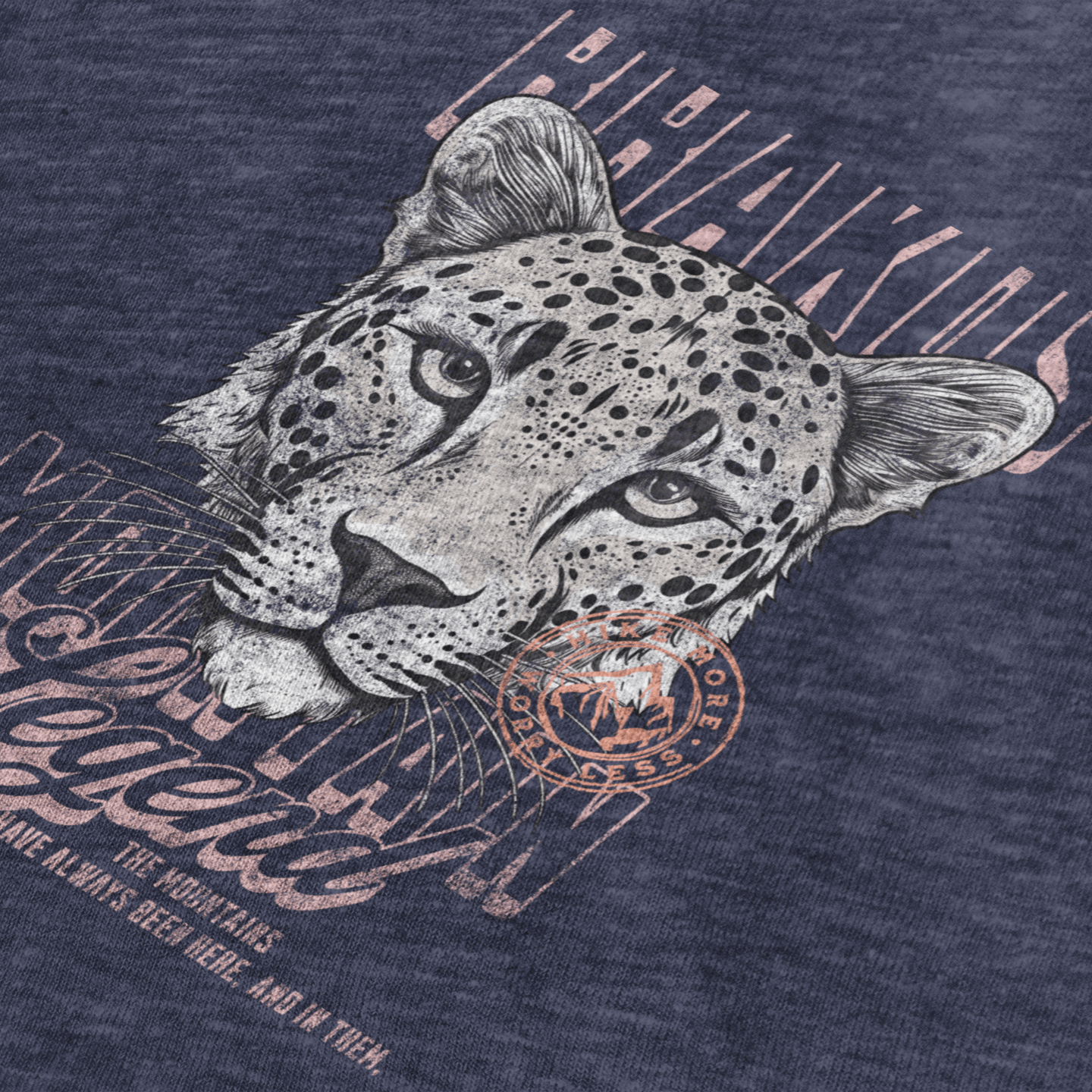 Men T-Shirt Heather Navy Brakos Cheetah