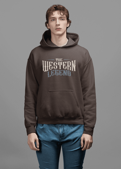 Men Hoodie Dark Chocolate Western Legend