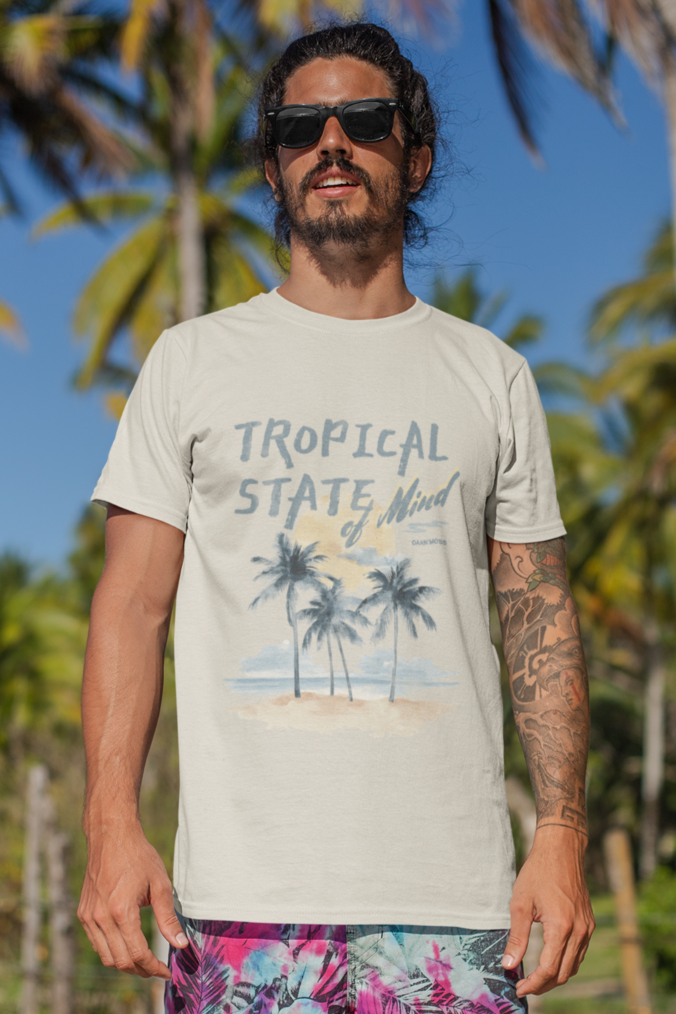 Men T-Shirt Beach Tropical