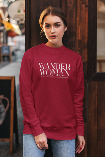 Women Wonder Woman Crimson Red Sweatshirt