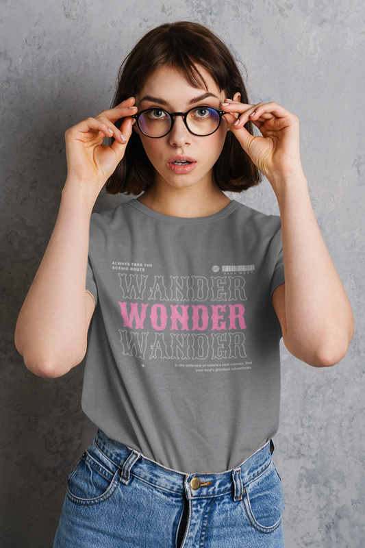 T-Shirt Women Grey Wander Wonder