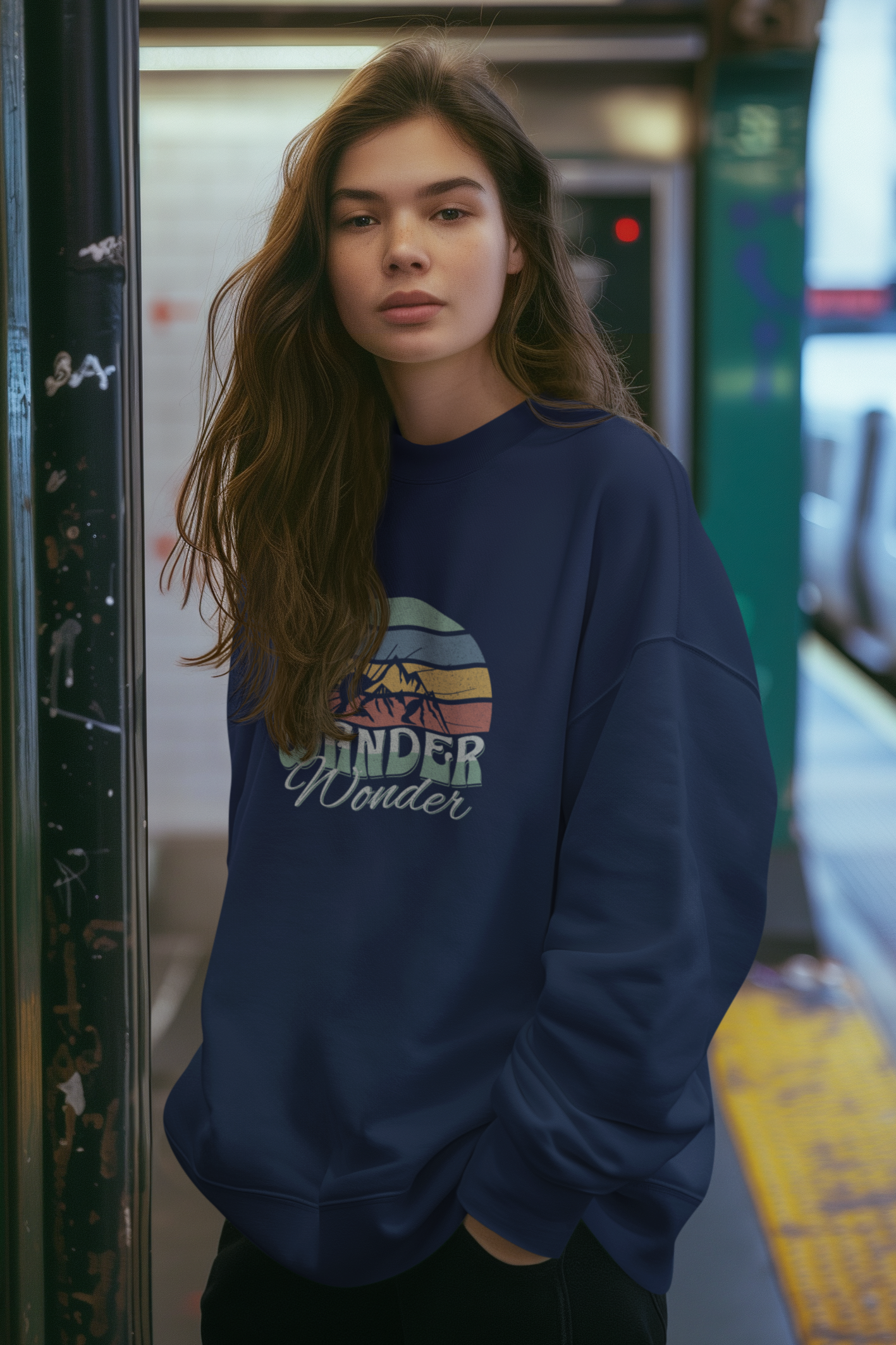 Wander Wonder Woman Sweatshirt Navy