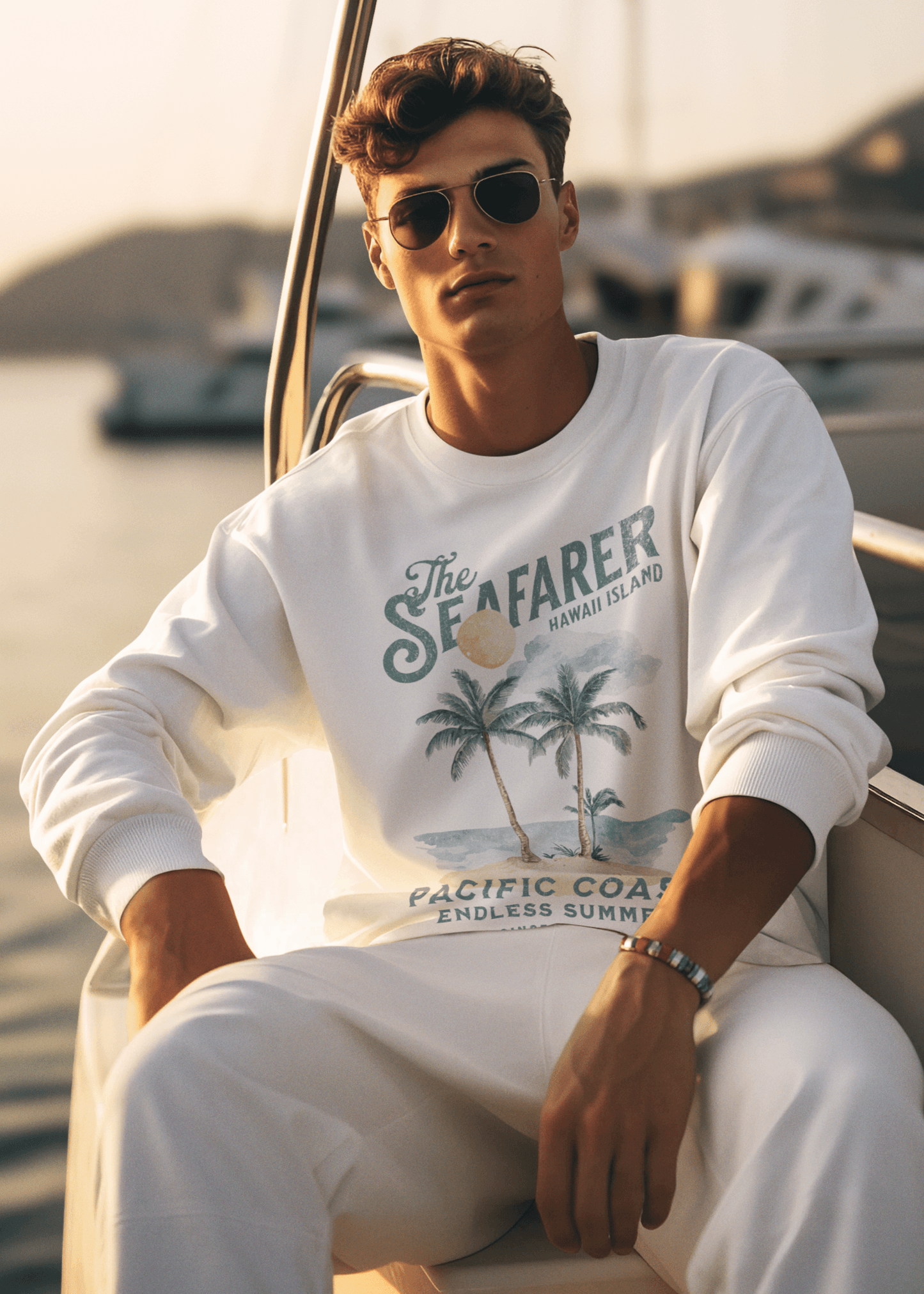 Seafarer Palm Island Comfort Colors® Graphic Sweatshirt