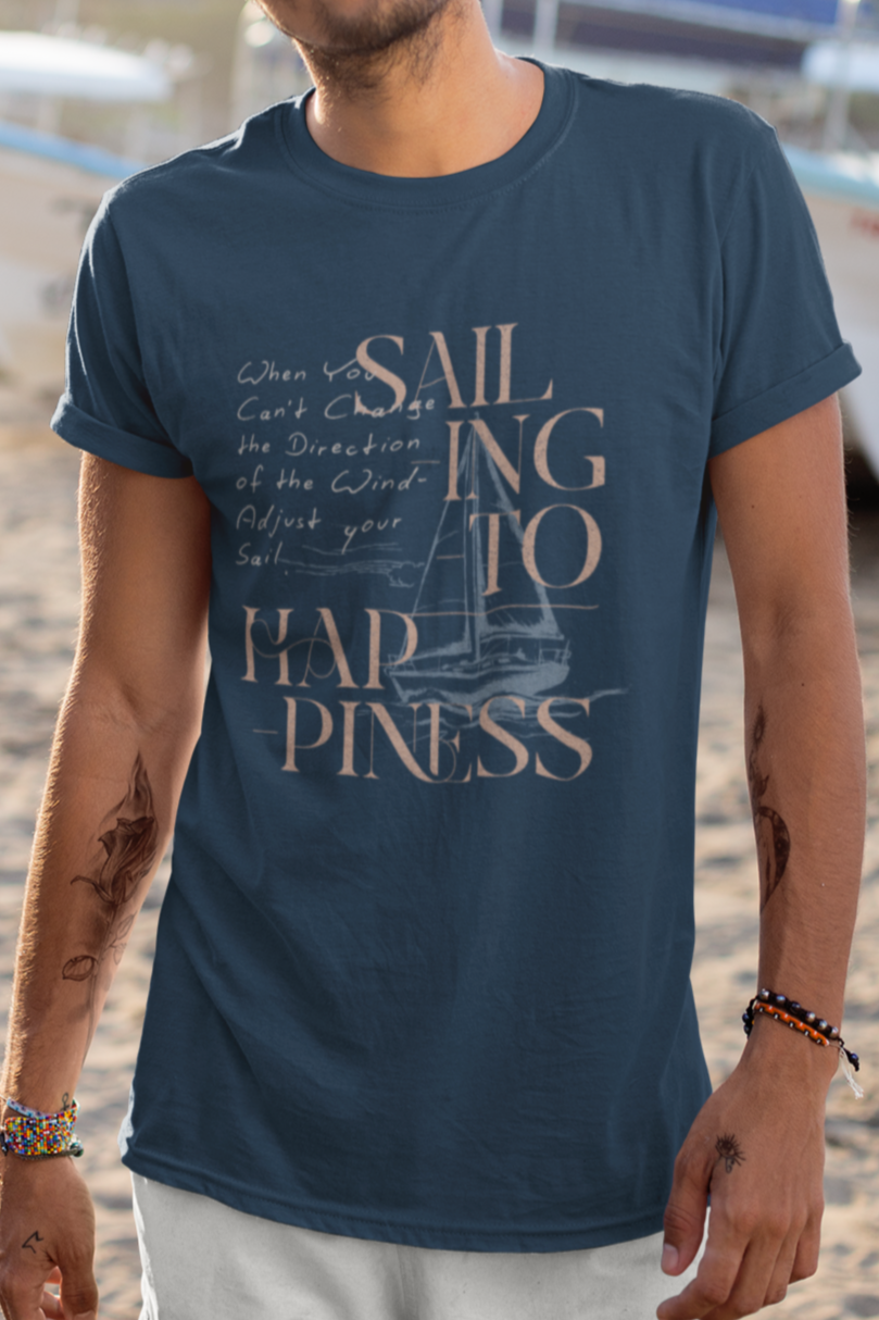 Sailing To Happiness Graphic Cotton Tee